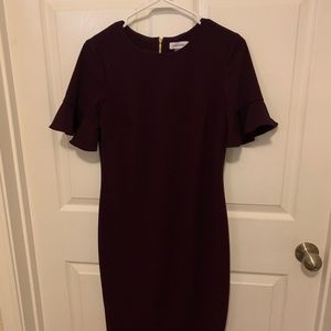 Calvin Klein/Size 8/Purple knee length dress.